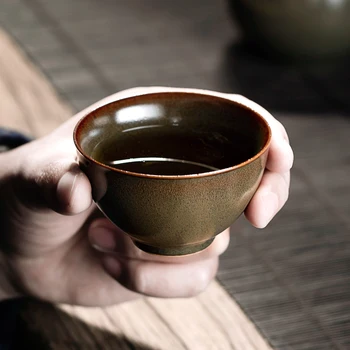 |Ceramiczny piec do wypalania drewna Kreator-szklanka pojedyncza filiżanka Лунцюань seledyn filiżanka ręcznie Kung-fu Filiżanka Męski zestaw herbaty filiżanka
